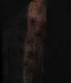 Unique Vintage Plus Size Black Sheer Spiderweb Godet Maxi Dress