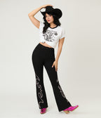 Embellished Black Denim Pants