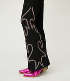 Embellished Black Denim Pants
