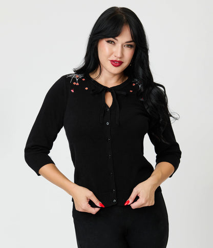 Royal Monk Black Spiderweb Cotton Cardigan