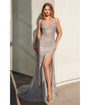 Ladivine by Cinderella Divine Silver Pearl Embellished Fit & Flare Dress