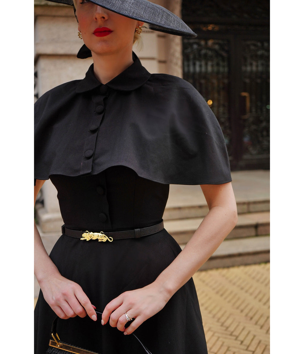 Heart My Closet Black Juliet Swing Dress & Cape