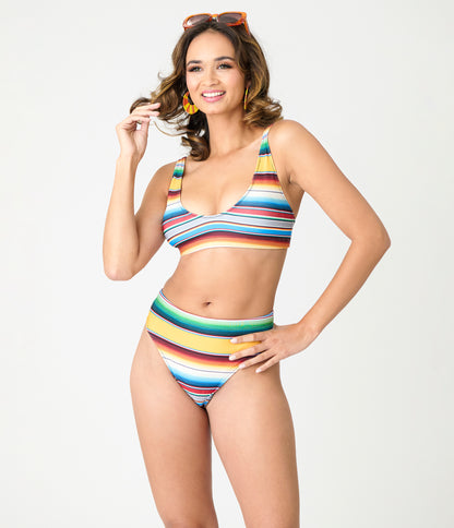 Yeehaw Mustard Serape Bikini Top