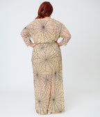 Smak Parlour Plus Size Nude Spiderweb Sequin Faux Wrap Diane Maxi Dress