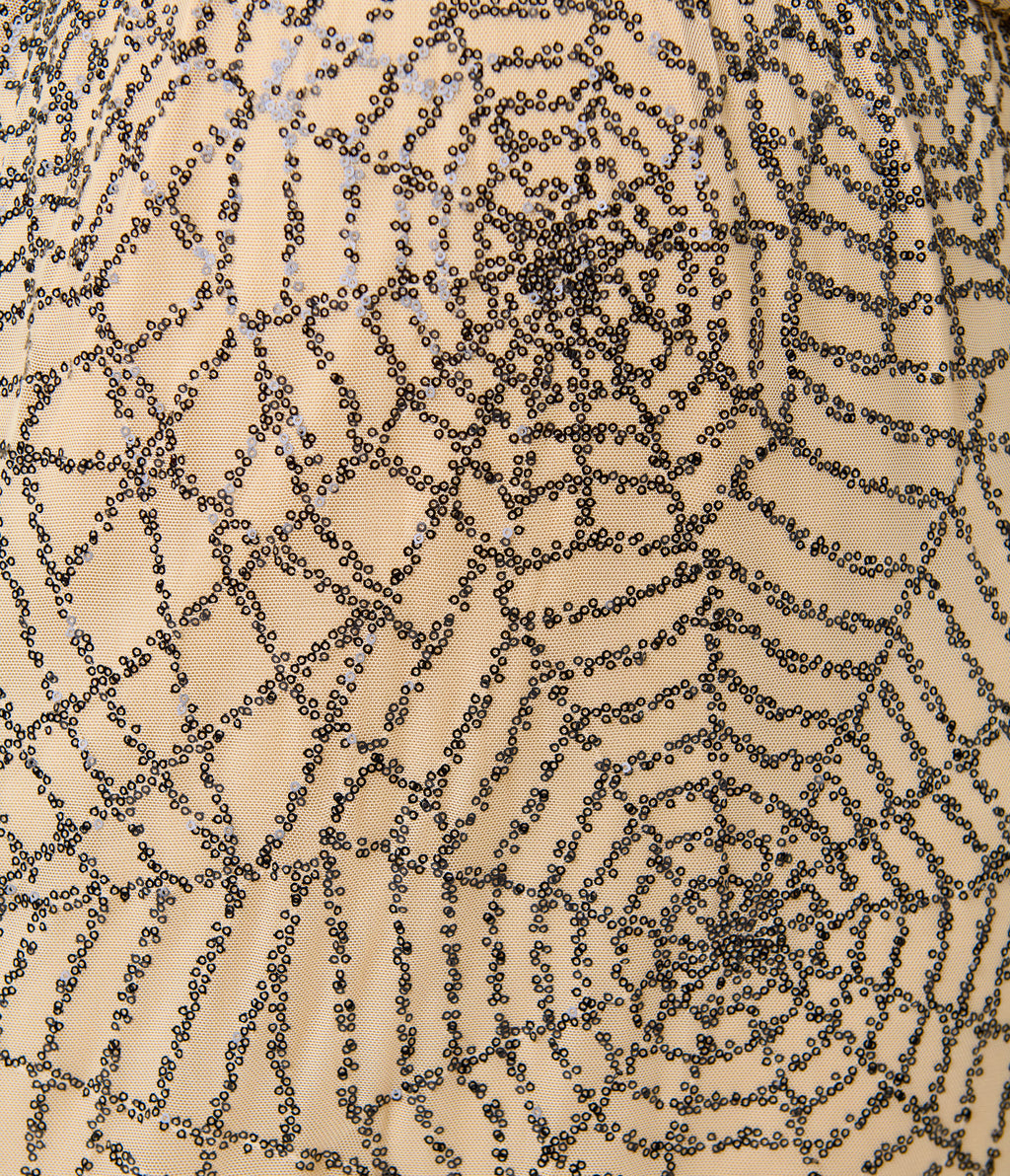 Smak Parlour Plus Size Nude Spiderweb Sequin Faux Wrap Diane Maxi Dress