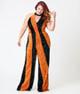 Smak Parlour Plus Size Orange & Silver Sequin Glamour Goddess Jumpsuit