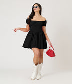 Black Off The Shoulder Mini Dress