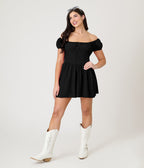 Black Off The Shoulder Mini Dress