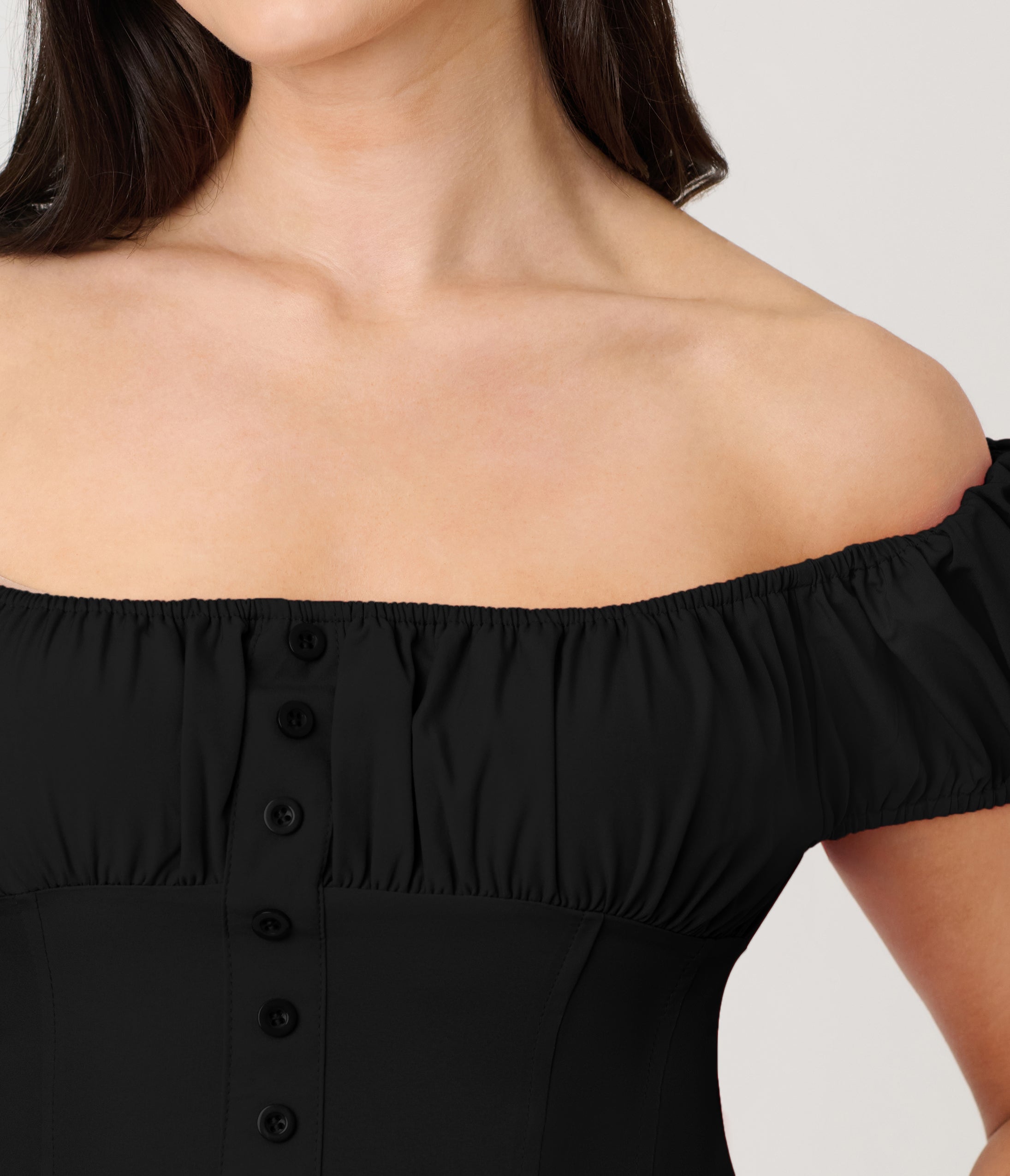 Black Off The Shoulder Mini Dress