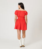 Red Off The Shoulder Mini Dress
