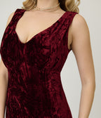 Unique Vintage Burgundy Textured Velvet Goldwyn Gown