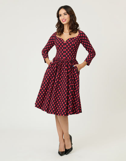Preorder- Disney Holiday Collection by Unique Vintage Red Mickey Plaid Swing Dress