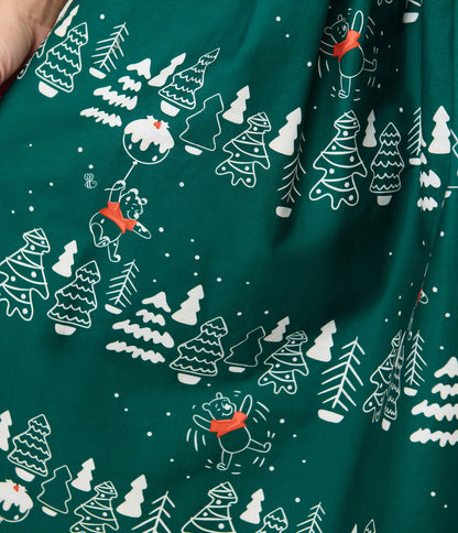 Disney Holiday Collection by Unique Vintage Winnie The Pooh Belted Alexis Swing Dress