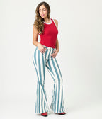 Red & White Maria Crew Neck Muscle Tank Top