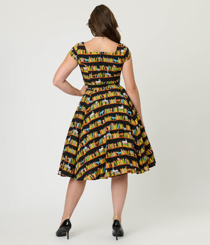 Magnolia Place Bookshelf Cats Anna Swing Dress