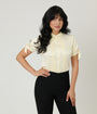 Unique Vintage Ivory Jacquard Colvin Blouse