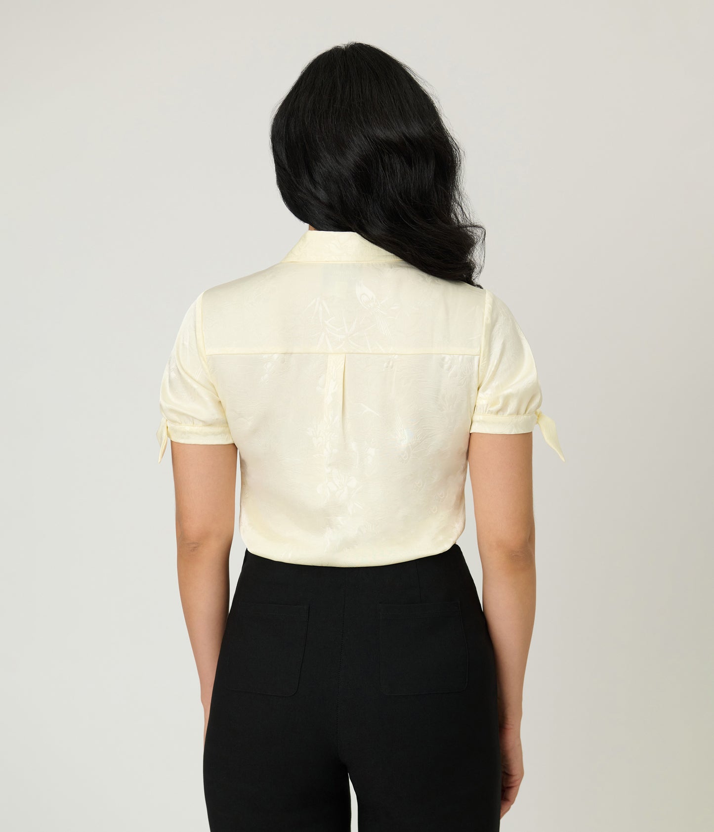 Unique Vintage Ivory Jacquard Colvin Blouse