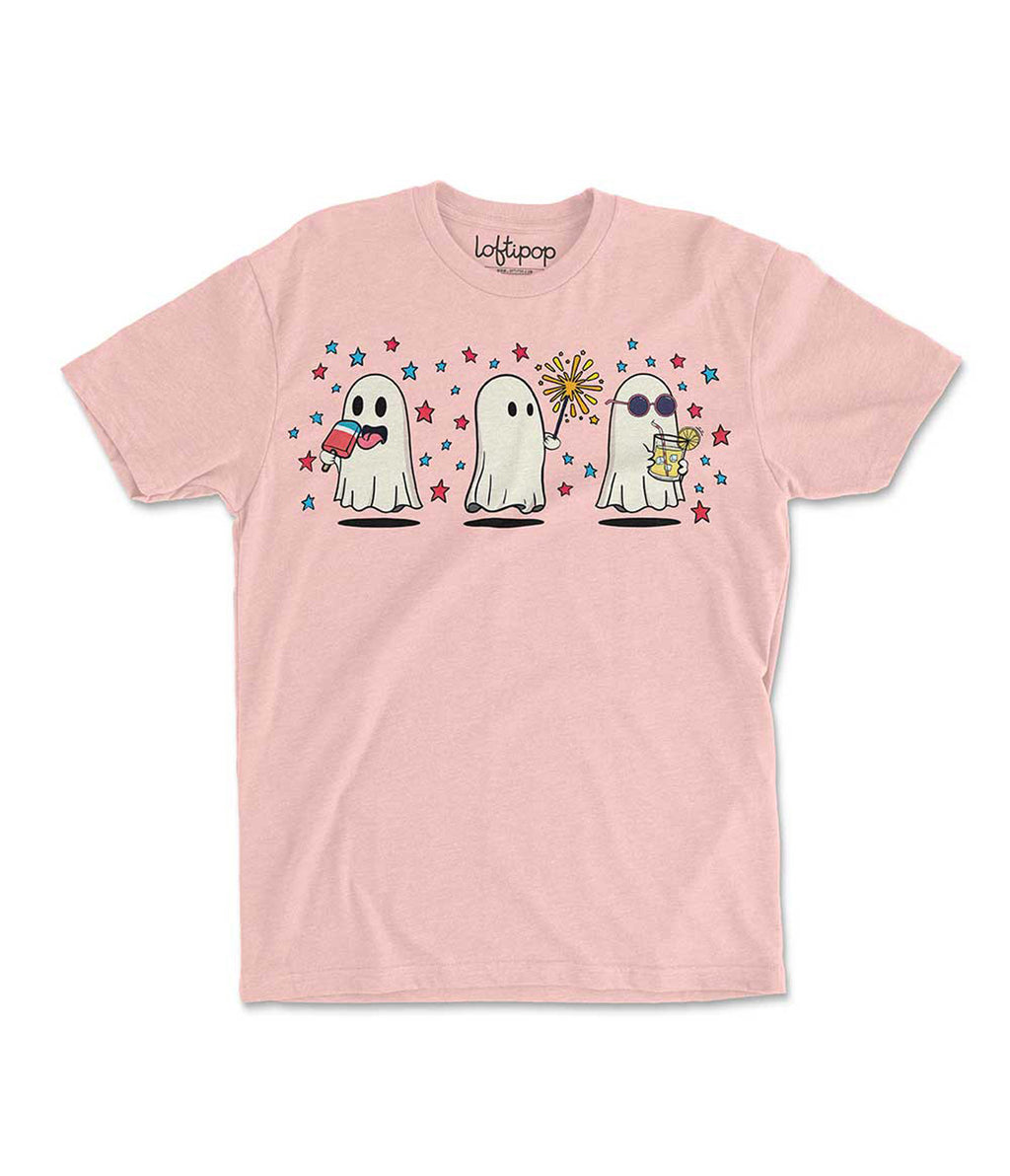 Pink Spooky Summer Ghosts Unisex Graphic Tee