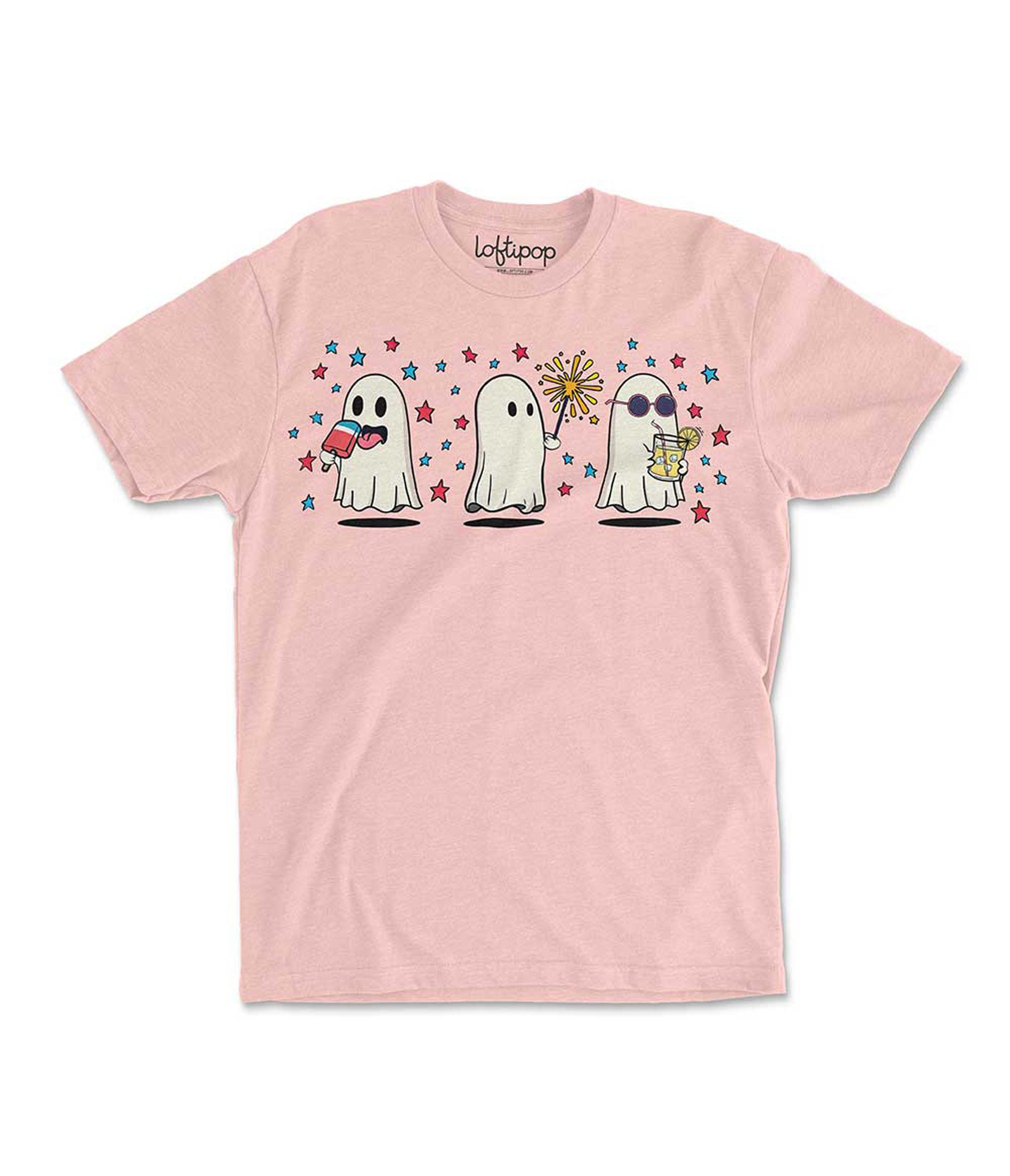 Pink Spooky Summer Ghosts Unisex Graphic Tee