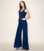 Dark Denim Wide Leg Jumpsuit