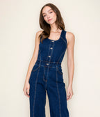 Dark Denim Wide Leg Jumpsuit