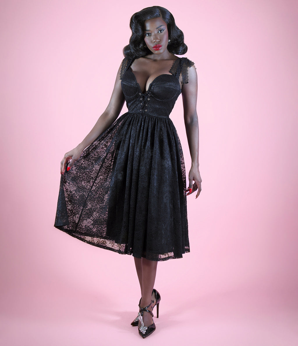 Mortisha x Elle Rebel Black Penelope Dress