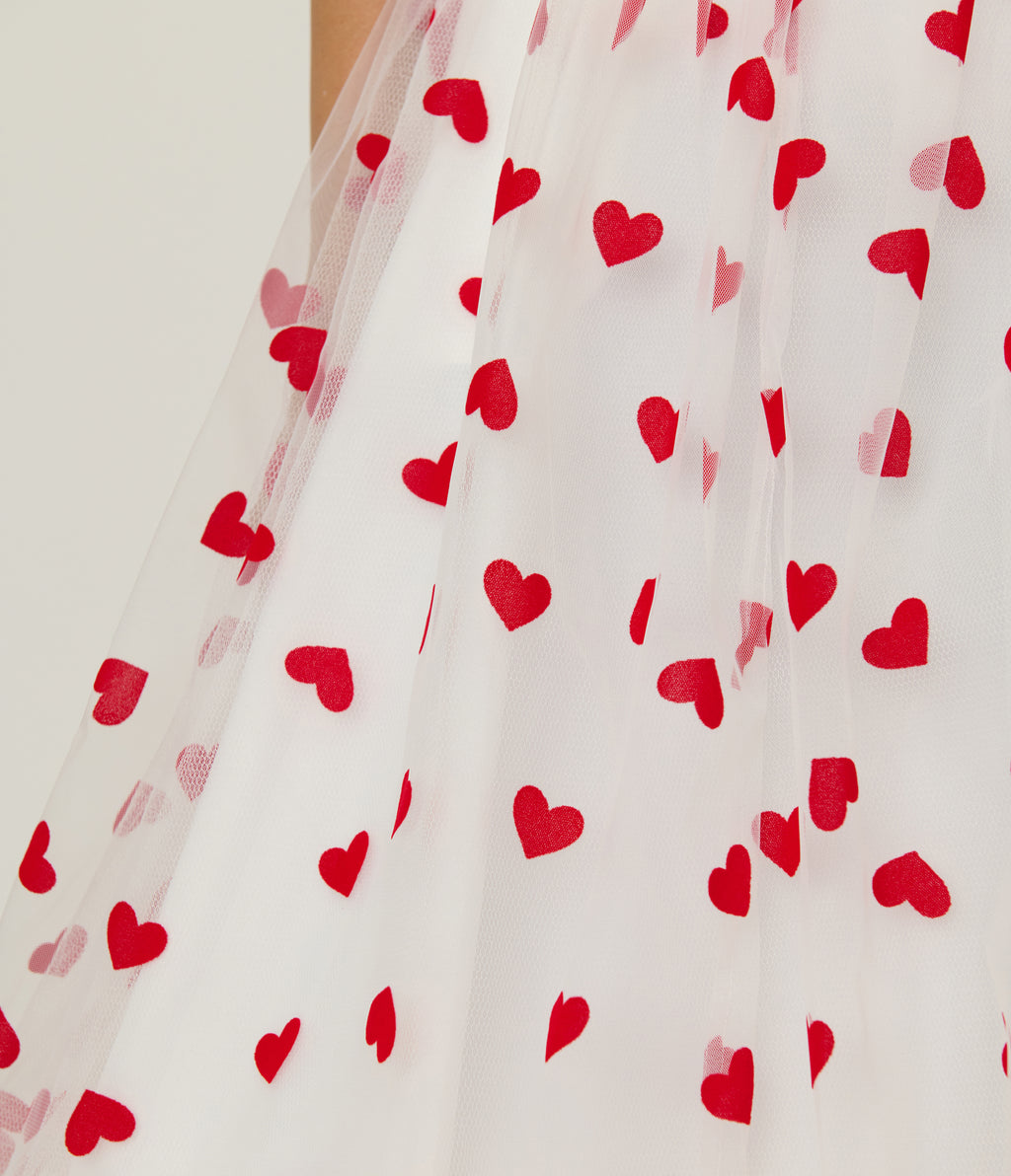 Barbie x Unique Vintage Red Hearts Loving You Swing Dress