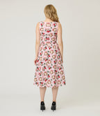 Retrolicious Pink Holiday Cats Cotton Swing Dress