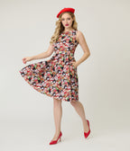 Retrolicious Holiday Cat Cotton Flare Dress