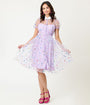 Unique Vintage Purple Confetti Hollie Swing Dress
