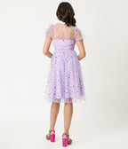 Unique Vintage Purple Confetti Hollie Swing Dress