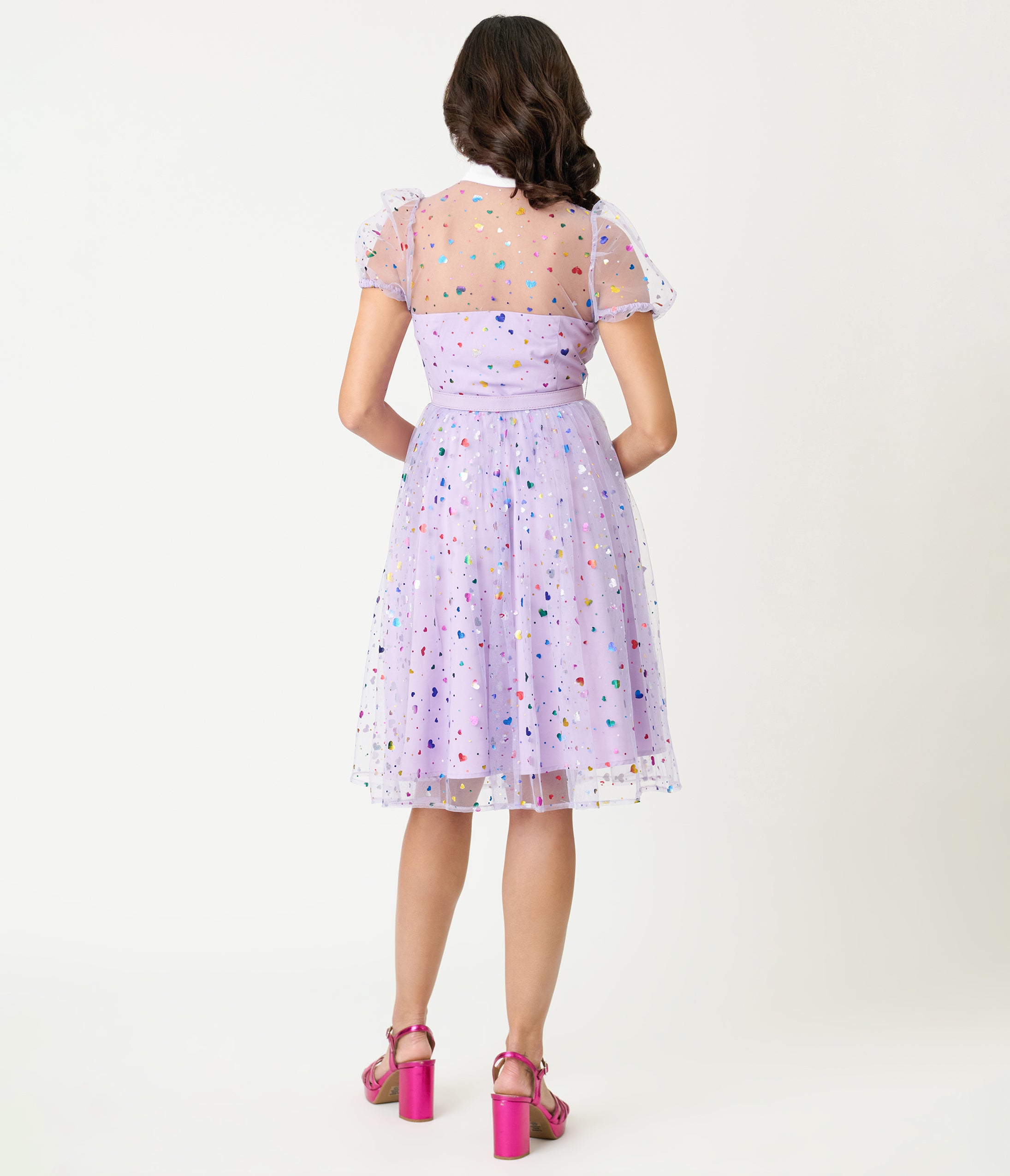 Unique Vintage Purple Confetti Hollie Swing Dress