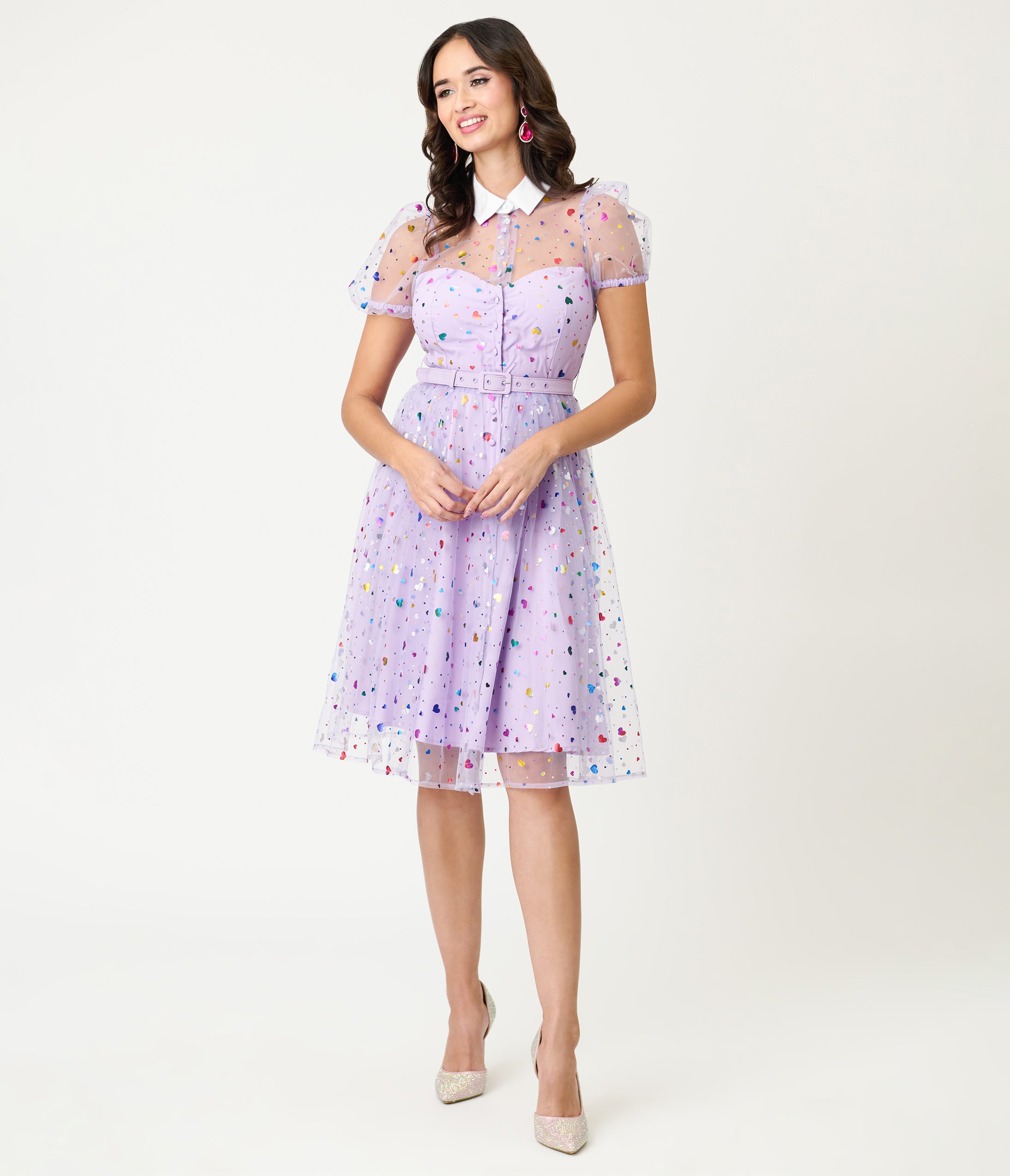 white christmas dresses Unique Vintage Purple Confetti Hollie Swing Dress