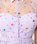 Unique Vintage Purple Confetti Hollie Swing Dress