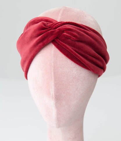 Wine Twisted Velvet Headband