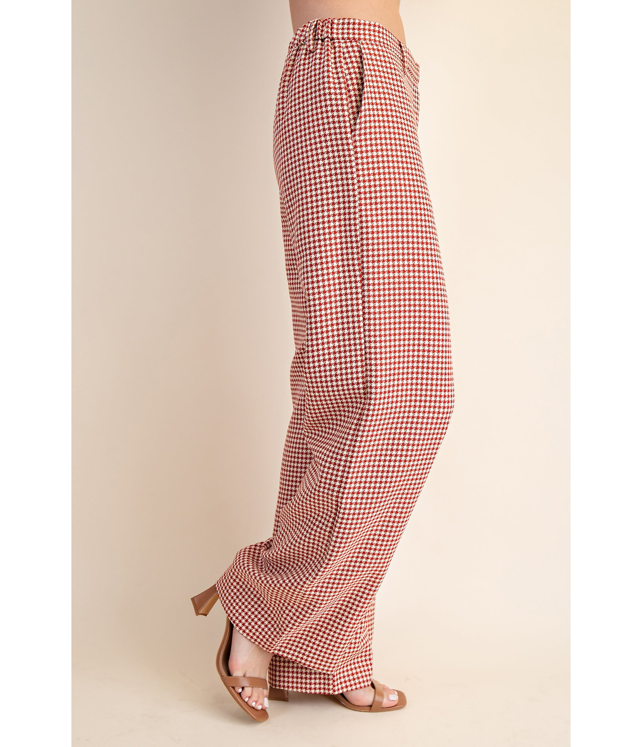 Burgundy Houndstooth Pants