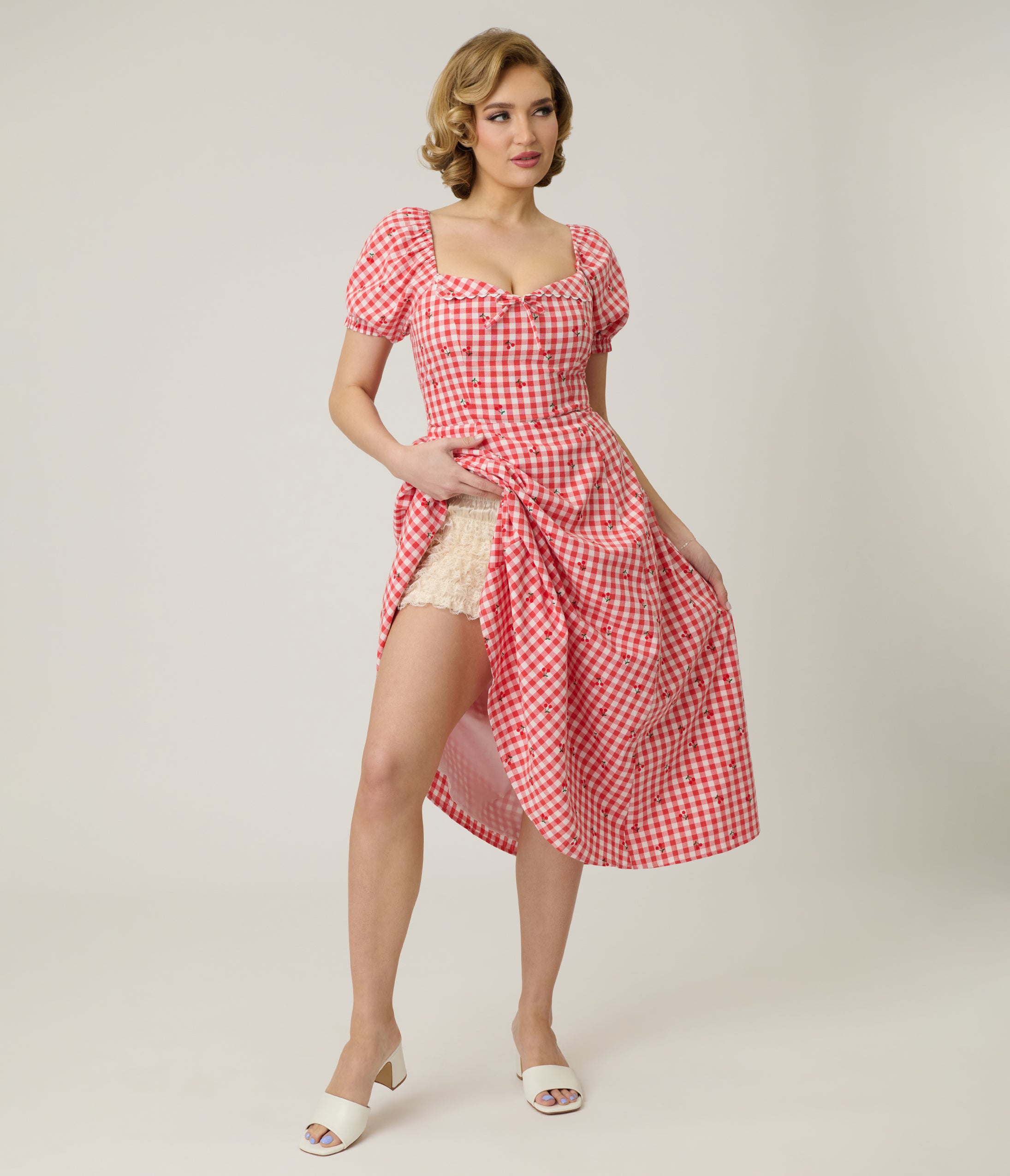 Unique Vintage White High Waist Ruffle Bloomers