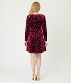 Burgundy Celestial Velvet Mini Dress