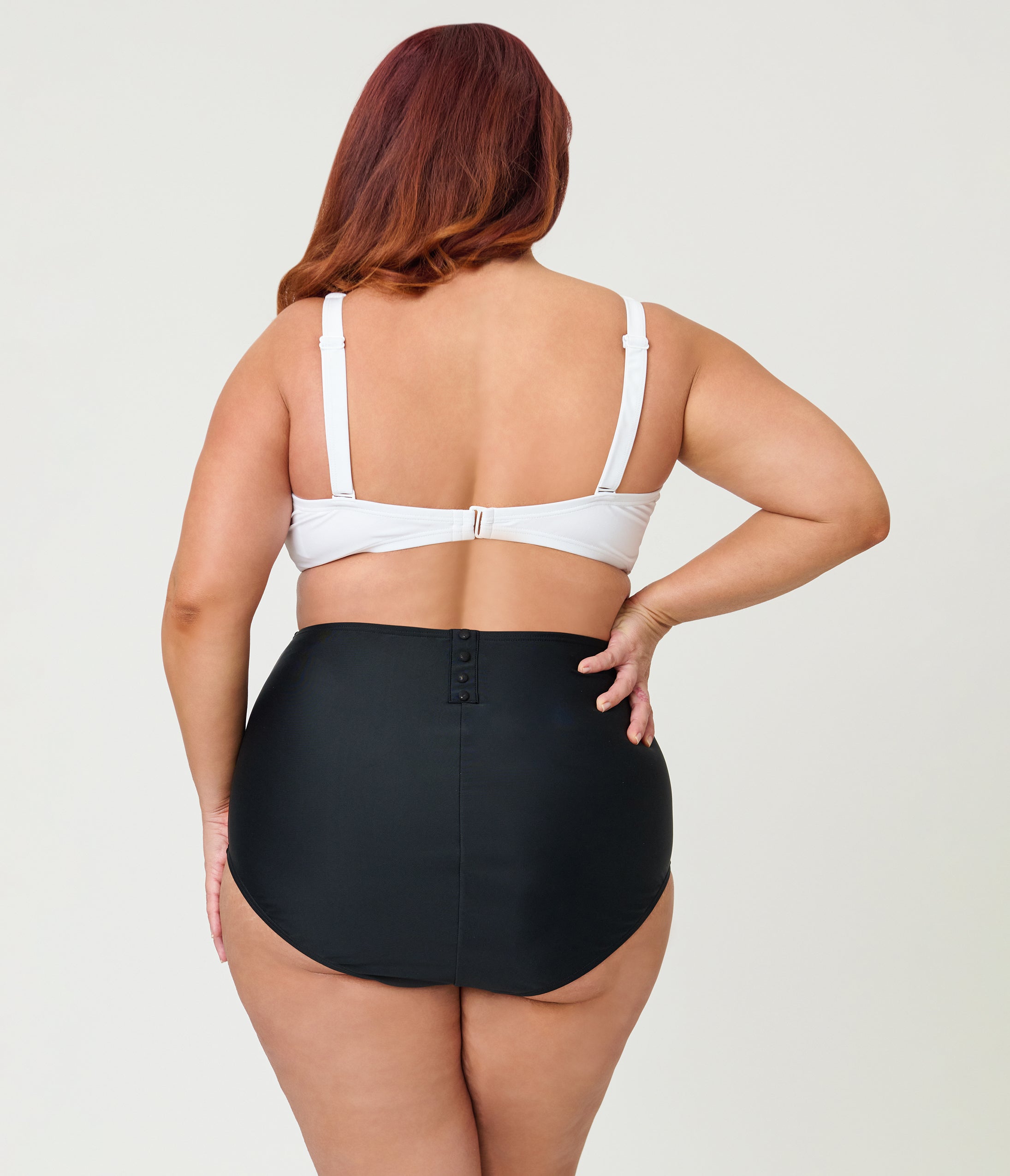 Unique Vintage Plus Size Black High Waist Louise Swim Bottoms