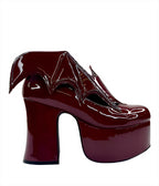 Blood Red Patent Leatherette Bat Wing Platforms - Unique Vintage - Womens, SHOES, HEELS