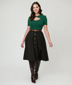 Green Cutout Cotton Top