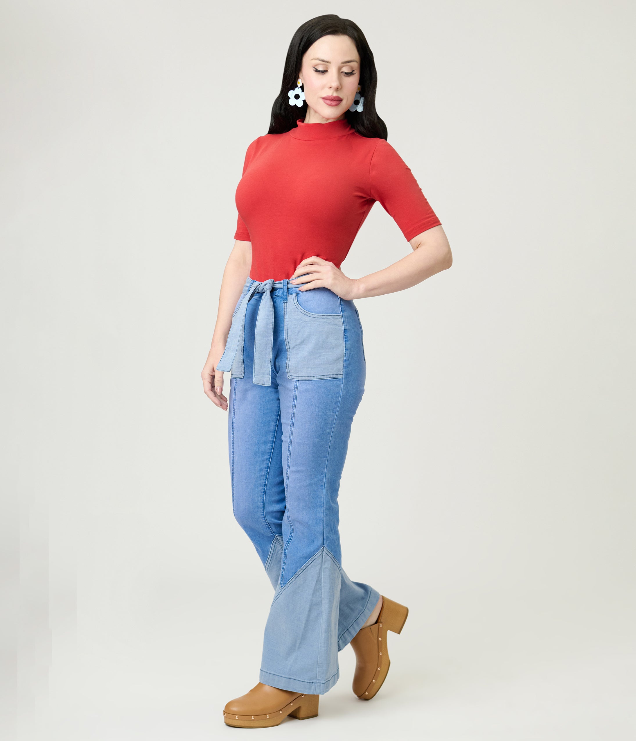 High Rise Light Wash Flare Jeans