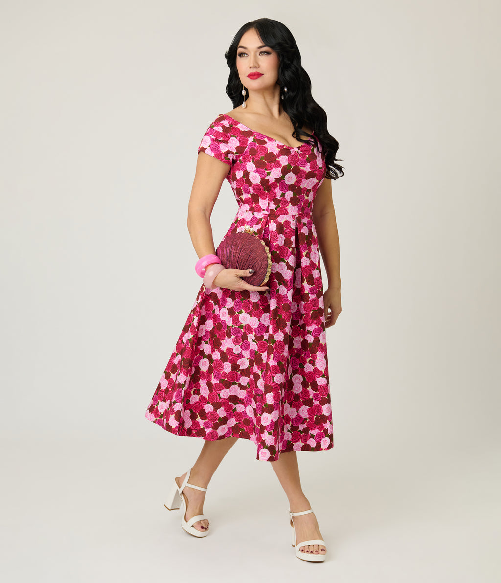 Dolly & Dotty Lily Pink Rose Garden Swing Dress