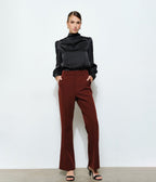 Black Long Puff Sleeve Blouse