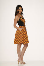 Orange Plaid Sweetheart Swing Dress - Unique Vintage - Womens, DRESSES, SWING