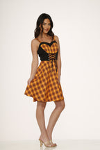 Orange Plaid Sweetheart Swing Dress - Unique Vintage - Womens, DRESSES, SWING