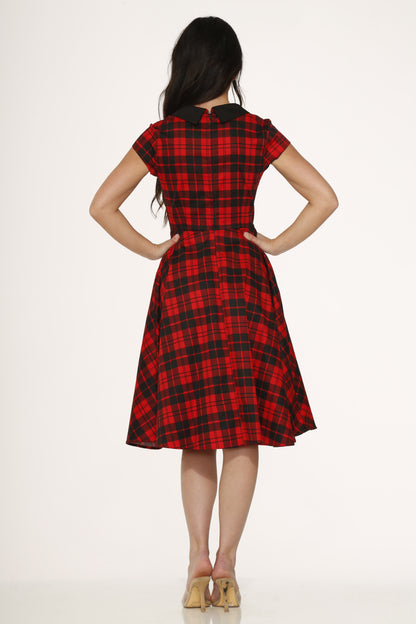 Red Plaid Swing Dress