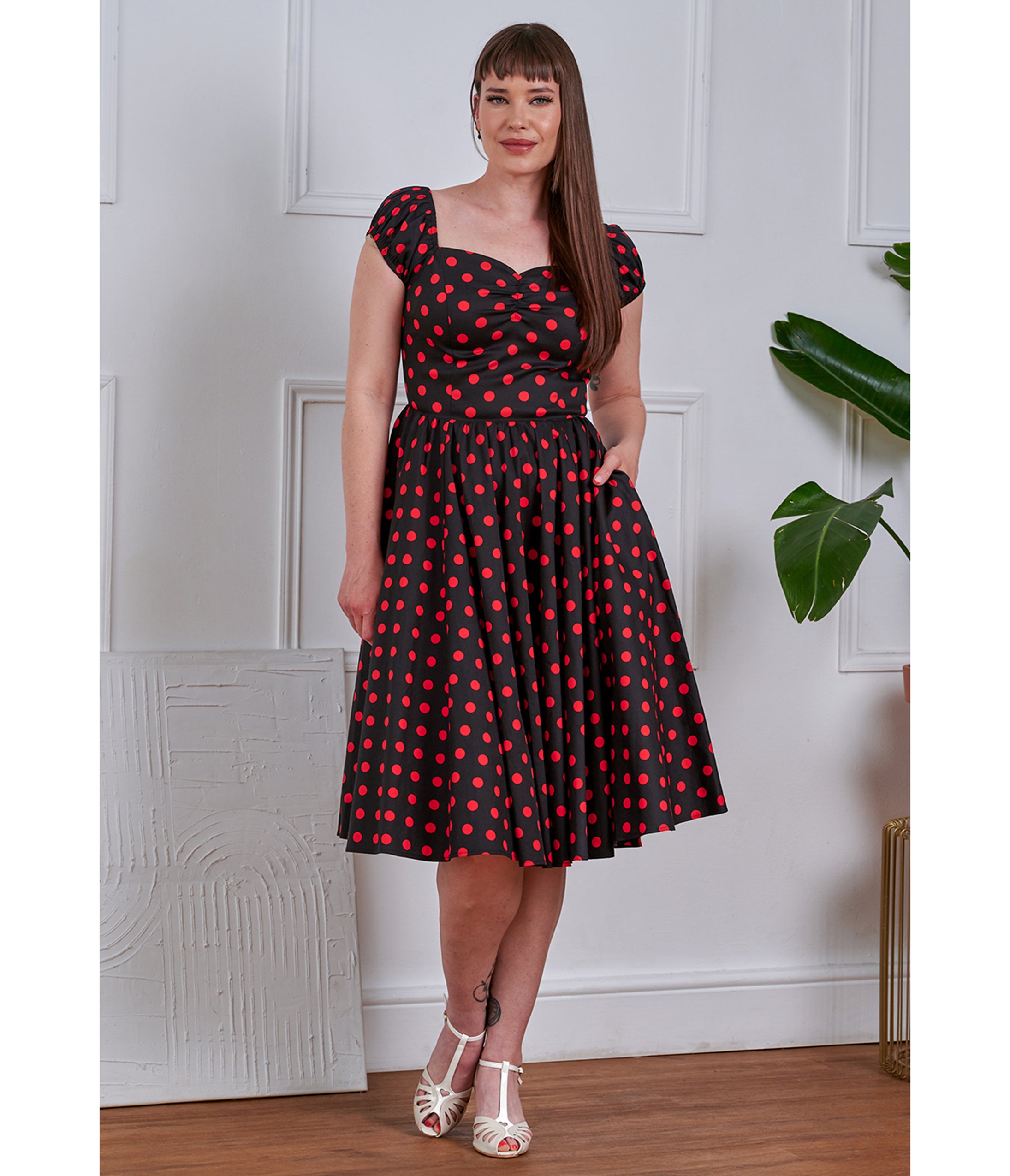 Banned Black & Red Polka Dot Marilyn Swing Dress