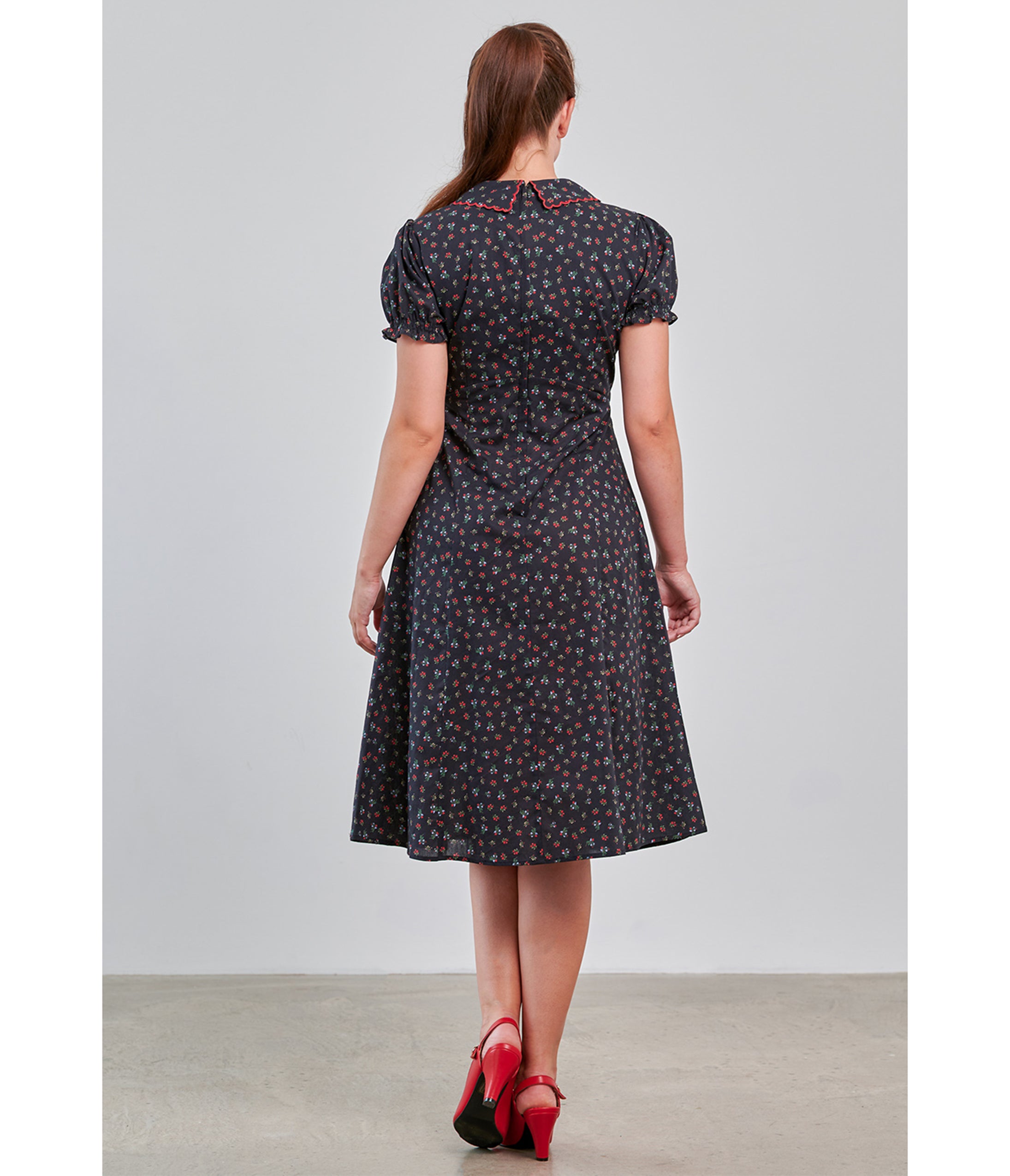Banned Retro Black Floral June Swing Dress