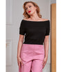 Banned Black Off the Shoulder Lavinia Cotton Top